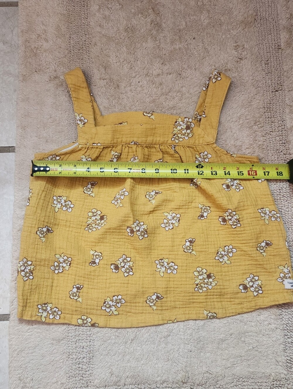 Toad&co Tank Xs Mustard Yellow Floral Tank Top - Picture 2 of 6